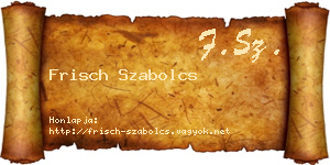 Frisch Szabolcs névjegykártya