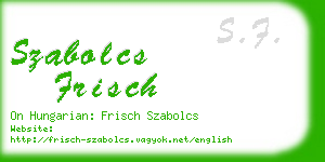 szabolcs frisch business card
